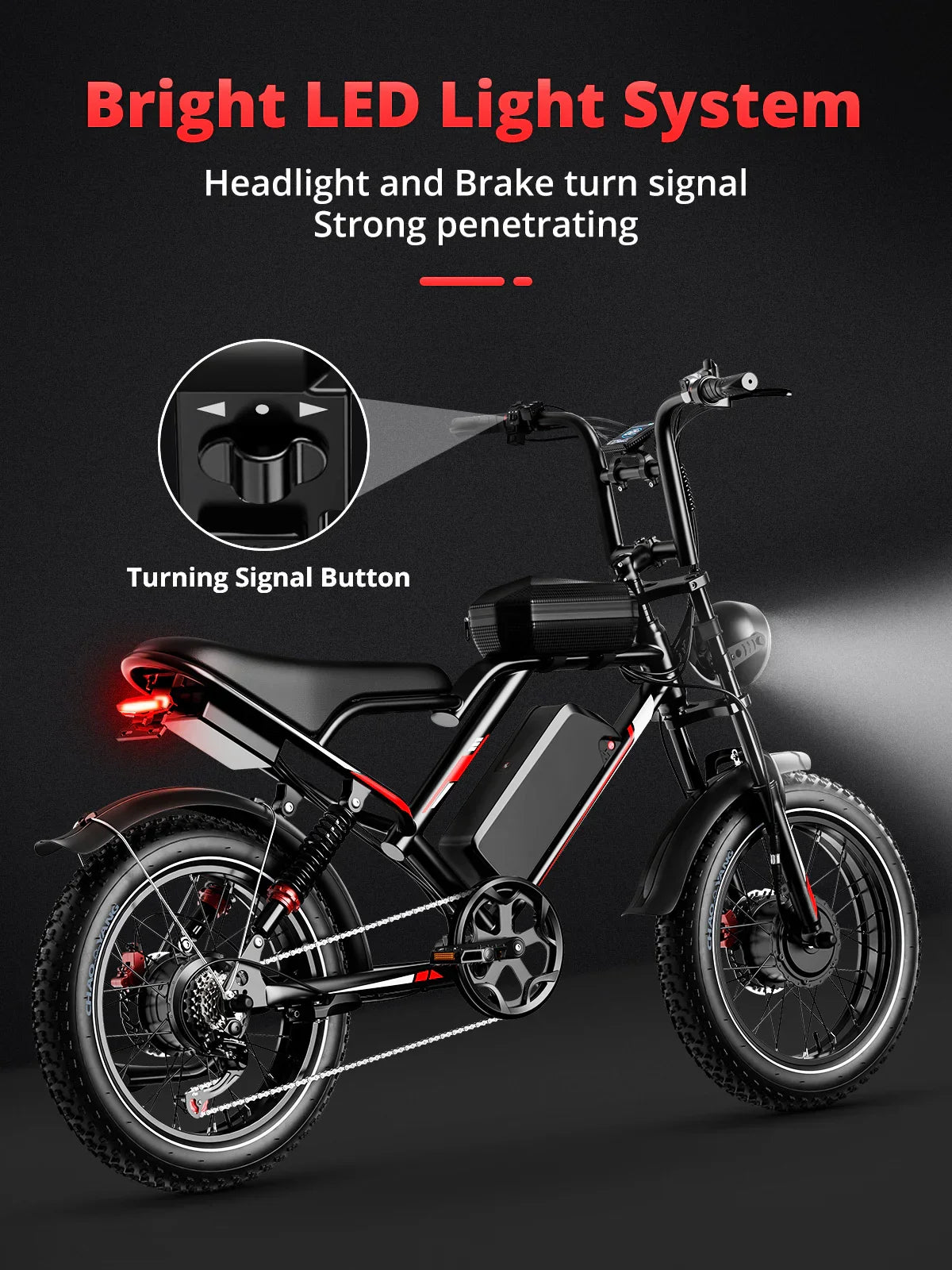 HKM-366931 7-Speed Electric Mountain Bike with 70-Mile Range and Dual Motor, 750-1000W Power, Hydraulic Brakes, 26" Wheels