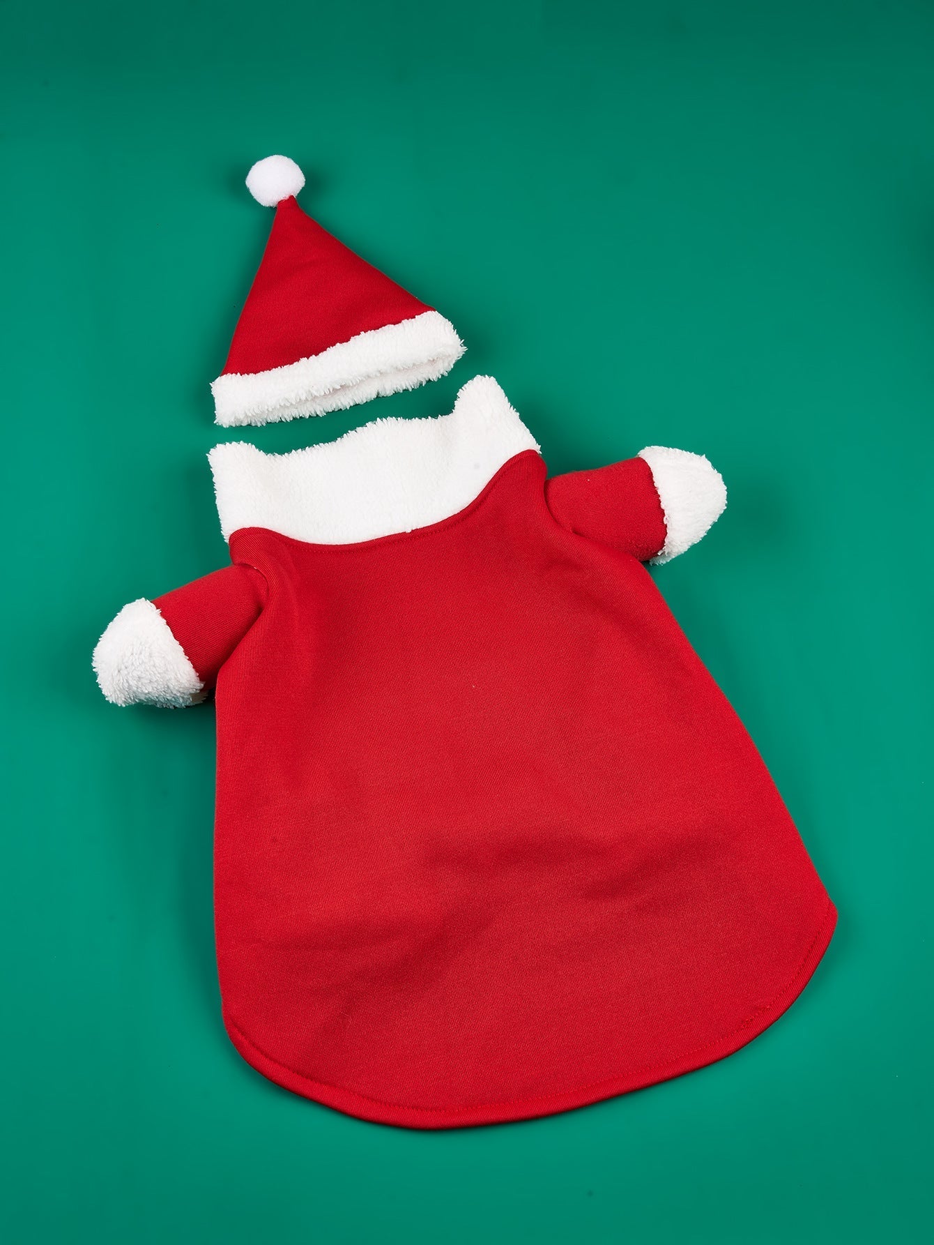HKM-3669437 Red Cartoon Dog Costume for Small Pets - XS to XL Size, Includes Clothes and Cap