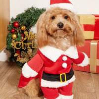 HKM-3669437 Red Cartoon Dog Costume for Small Pets - XS to XL Size, Includes Clothes and Cap
