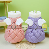 HKM-3670845 Cute Cotton Pet Skirt for Small Dogs in Pink and Purple, Casual Style, Available in XS to XL