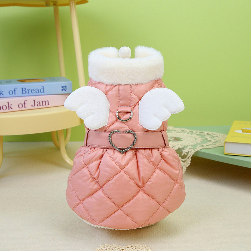 HKM-3670845 Cute Cotton Pet Skirt for Small Dogs in Pink and Purple, Casual Style, Available in XS to XL