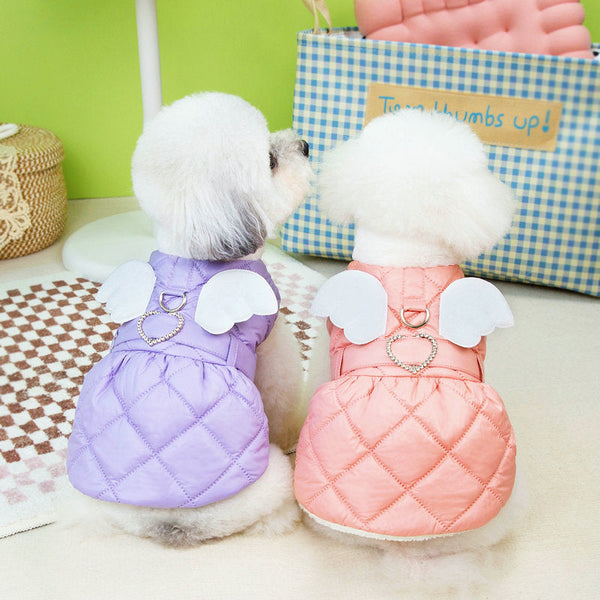HKM-3670845 Cute Cotton Pet Skirt for Small Dogs in Pink and Purple, Casual Style, Available in XS to XL