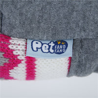 HKM-3671613 Gray Two-Legged Dog Trench Coat with Plush Fur Collar
