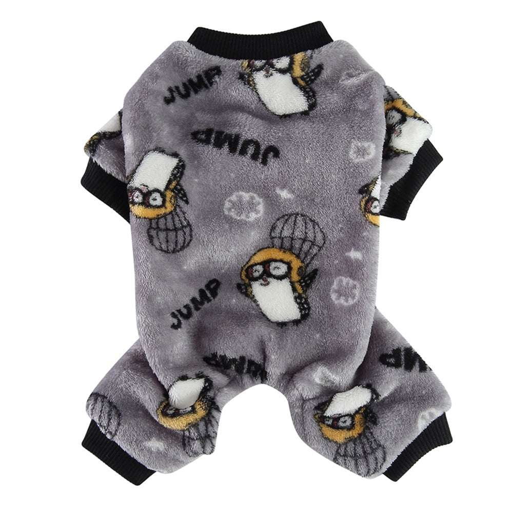 HKM-3671869 Autumn-Themed Plush Dog Pajamas in Grey Penguin and Ladybird Styles, Comfortable Polyester Fabric