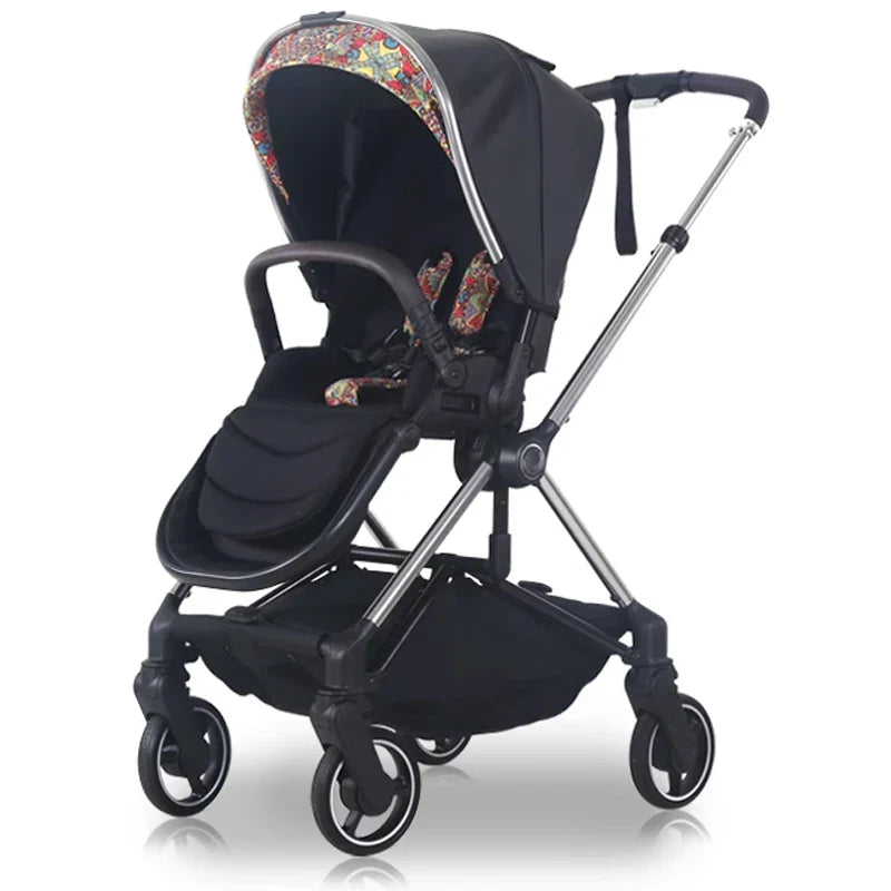 HKM-367187 Folding Baby Stroller with Aluminium Frame and 360-Degree Wheels for Newborns - Two-Way Carriage