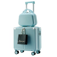 HKM-367379 Compact 18-Inch Travel Suitcase with Handle and Laptop Stand, Perfect for Mini Getaways
