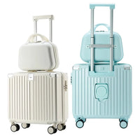 HKM-367379 Compact 18-Inch Travel Suitcase with Handle and Laptop Stand, Perfect for Mini Getaways