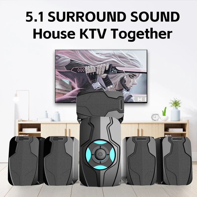 HKM-367507 5.1 Channel Surround Sound Home Theatre System with USB, SD, and FM Radio