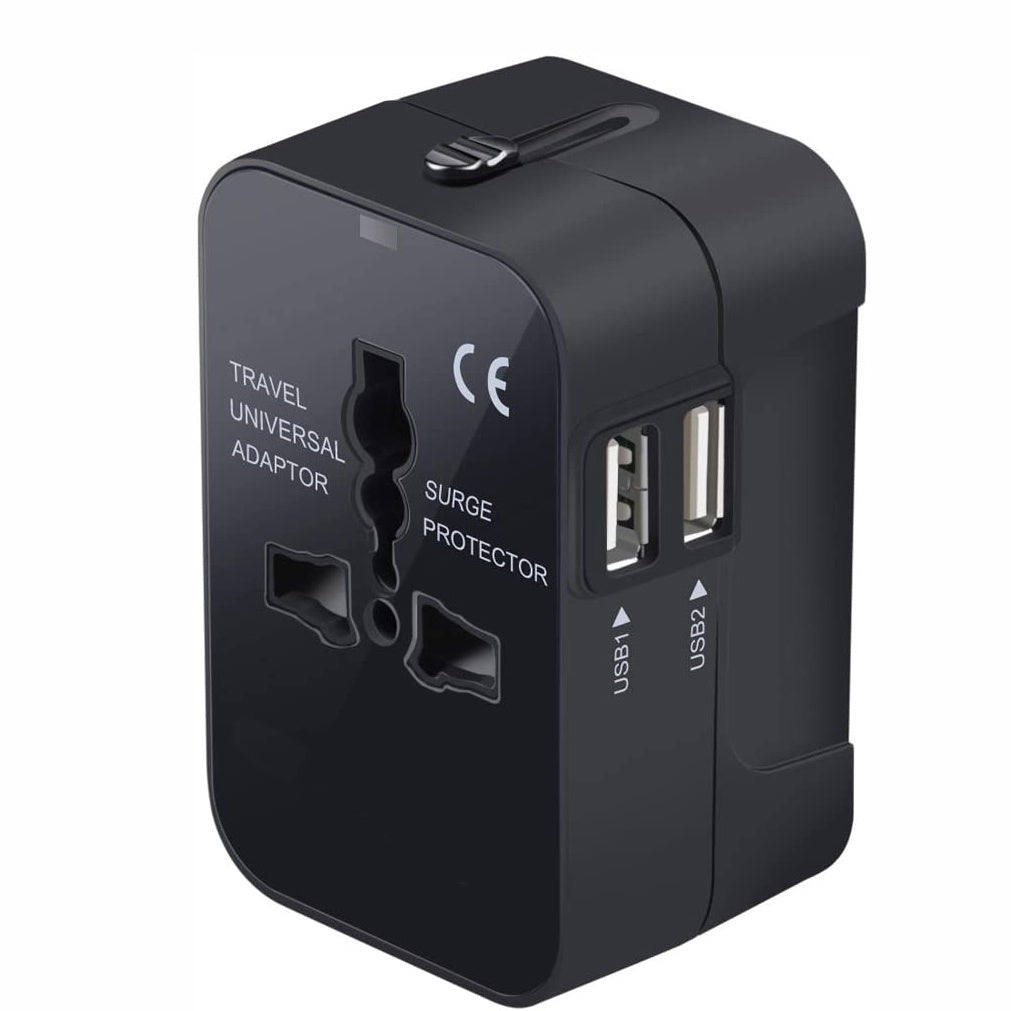 HKM-367507 Universal Worldwide Travel Adapter with USB-C and USB-A Ports for Multiple Countries