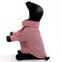 HKM-3675581 Casual Puff Sleeve Striped Pet Clothes in Blue and Red for All Sizes