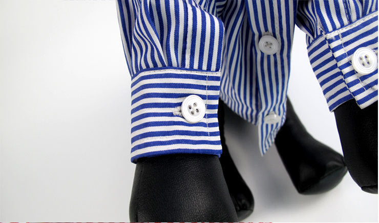 HKM-3675581 Casual Puff Sleeve Striped Pet Clothes in Blue and Red for All Sizes