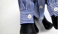 HKM-3675581 Casual Puff Sleeve Striped Pet Clothes in Blue and Red for All Sizes