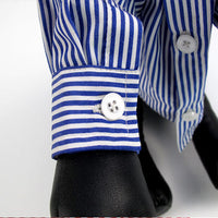 HKM-3675581 Casual Puff Sleeve Striped Pet Clothes in Blue and Red for All Sizes