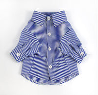 HKM-3675581 Casual Puff Sleeve Striped Pet Clothes in Blue and Red for All Sizes