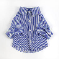 HKM-3675581 Casual Puff Sleeve Striped Pet Clothes in Blue and Red for All Sizes