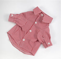 HKM-3675581 Casual Puff Sleeve Striped Pet Clothes in Blue and Red for All Sizes