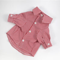 HKM-3675581 Casual Puff Sleeve Striped Pet Clothes in Blue and Red for All Sizes