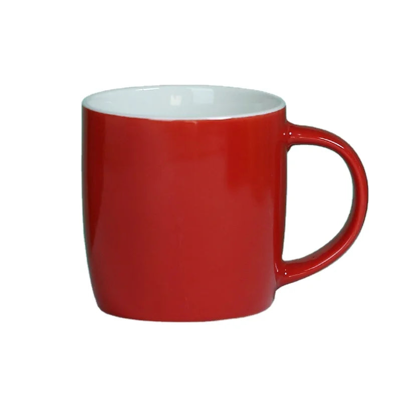 HKM-367571 Nordic 12oz Ceramic Coffee Mug in Red, Black, Navy Blue, Pink, and White
