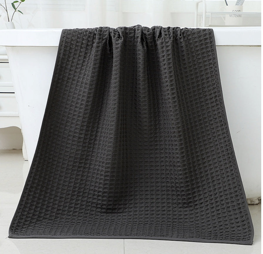HKM-367571 Quick-Drying Plus Thick Cotton Bath Towel & Wipe - Absorbent Unisex Design, 35x35cm & 70x140cm Sizes