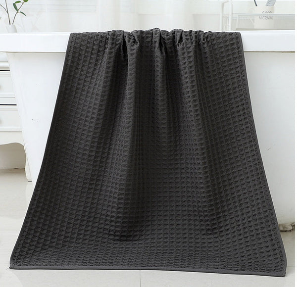 HKM-367571 Quick-Drying Plus Thick Cotton Bath Towel & Wipe - Absorbent Unisex Design, 35x35cm & 70x140cm Sizes