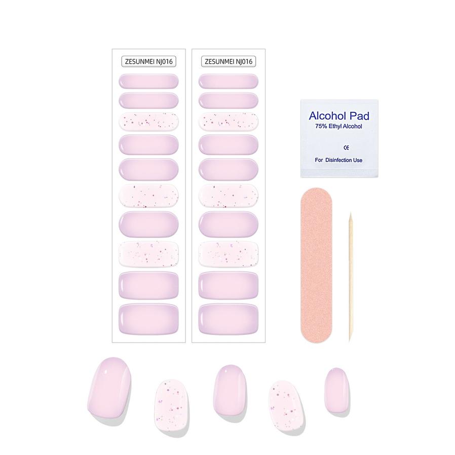 HKM-367635 Full Paste Waterproof Nail Stickers with Alcohol Pad and Nail File - Embossed Pattern Design