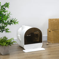 HKM-3676477 Hooded Cat Litter Box with Removable Tray and Air Filter for Privacy