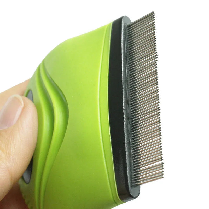 HKM-3676605 Travel-Friendly Handheld Flea and Tick Comb for Cats and Dogs with Stainless Steel Fine-Tooth Design