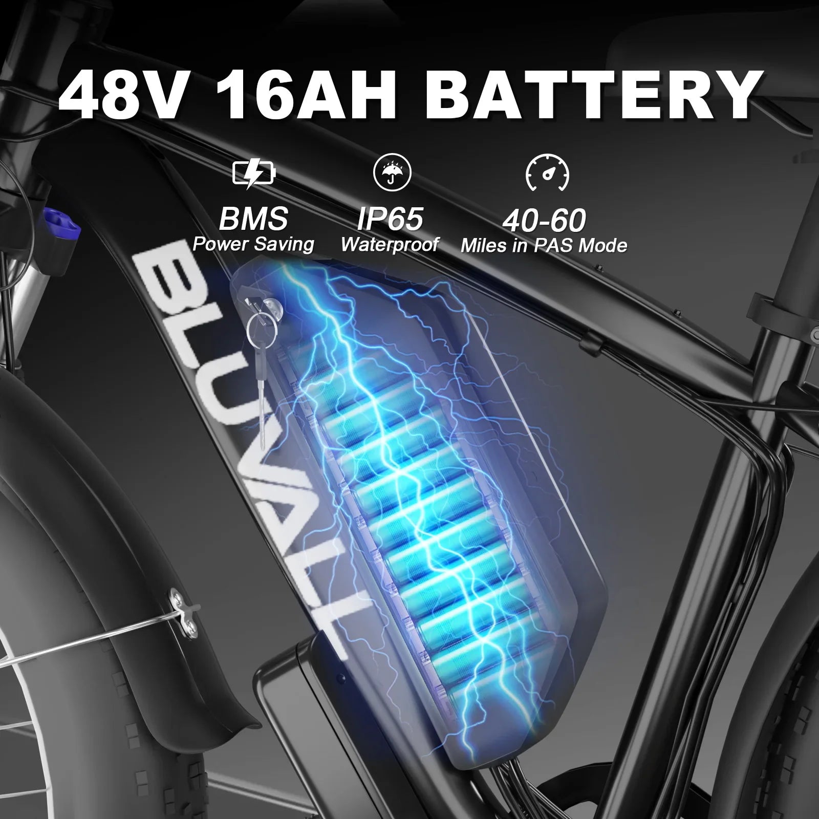 HKM-367699 26" 4.0 Fat Tire Electric Bike, 48V 1000W Motor, 16Ah Battery, 7-Speed Shimano, Hydraulic Disc Brakes, LED Lights
