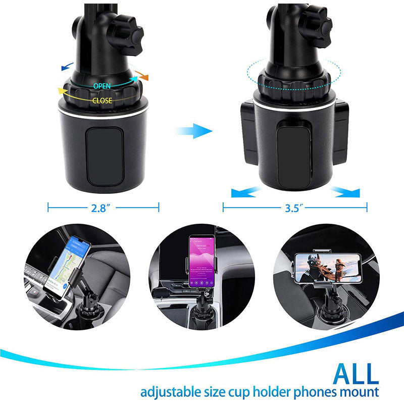 HKM-367699 360° Adjustable Car Phone and Tablet Holder - Durable ABS Material, Quick Installation, Scratch-Resistant Protection
