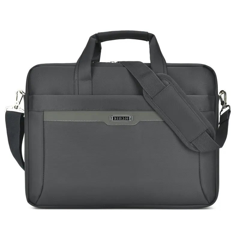 HKM-367699 Slim Business Laptop Bag – Waterproof Nylon for 15.6-Inch Laptops, Men's Casual Computer Tote