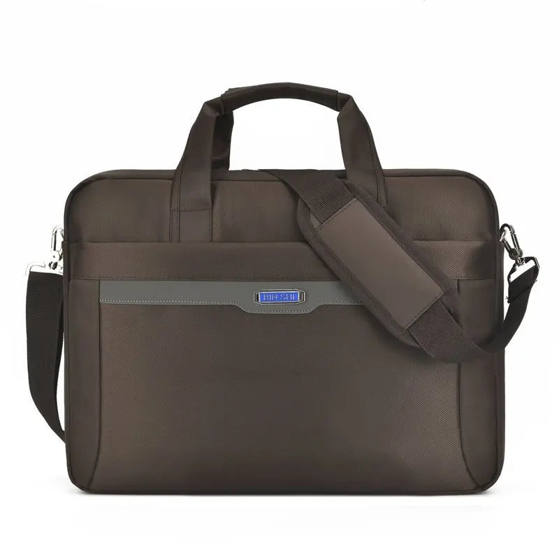 HKM-367699 Slim Business Laptop Bag – Waterproof Nylon for 15.6-Inch Laptops, Men's Casual Computer Tote