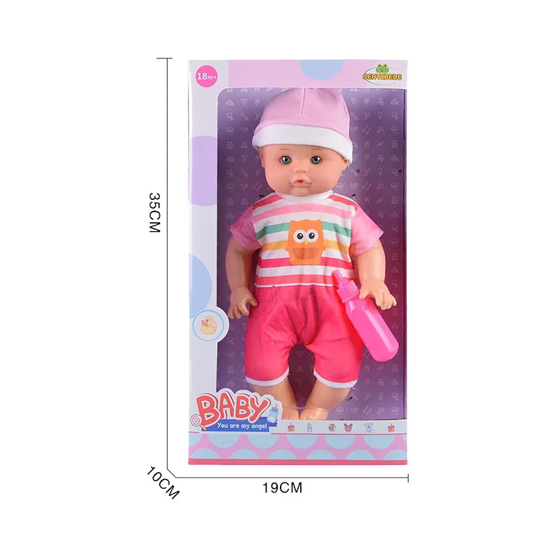 HKM-367827 14 Inch Silicone Reborn Doll with Drinking Water Feature - Educational Pretend Play Toy for Kids