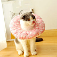 HKM-3678397 Anti-Bite and Anti-Lick Headgear for Pets in Love Pink with Stylish Patterns