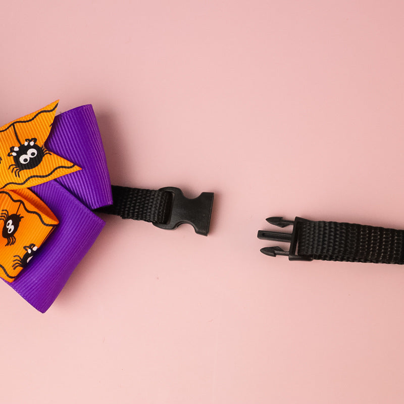 HKM-3678781 Pumpkin Bow Tie with Bell for Cats and Dogs - Halloween Costume Accessory