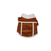 HKM-3679165 Warm Plush Zipper Dog Coat in Pink and Brown - Sizes S to XXL