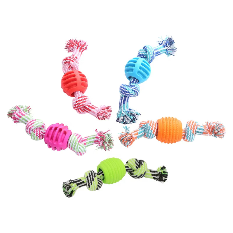 HKM-3679421 Durable Cotton Rope Double Knot Ball for Dog Chewing and Tooth Cleaning