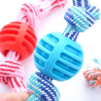 HKM-3679421 Durable Cotton Rope Double Knot Ball for Dog Chewing and Tooth Cleaning