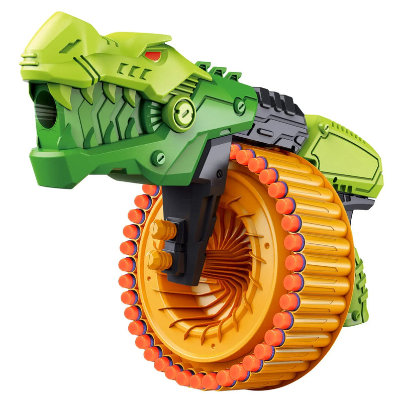 HKM-367955 Dinosaur-Themed Soft Bullet Foam Blasters Set with 120 Foam Bullets for Ages 2 and Up