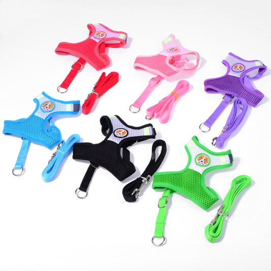 HKM-3680061 Double-Layer Mesh Traction Chest Harness for Pets - Available in Multiple Colors