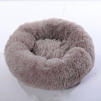 HKM-3680829 Calming Round Plush Pet Nest Bed for Small Dogs and Cats, Soft Vegan Fabric, 110cm Diameter