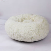 HKM-3680829 Calming Round Plush Pet Nest Bed for Small Dogs and Cats, Soft Vegan Fabric, 110cm Diameter
