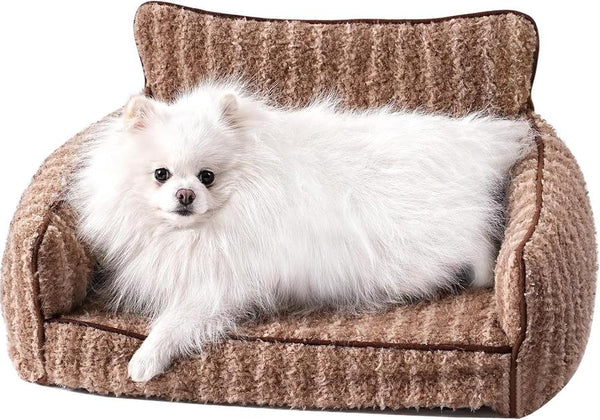 HKM-368147 Orthopedic Cat Couch Pet Bed with Removable Cover - 26x19x11.8 Inch, Soft Fabric, Non-Slip Design, Ideal for Small Dogs and Cats