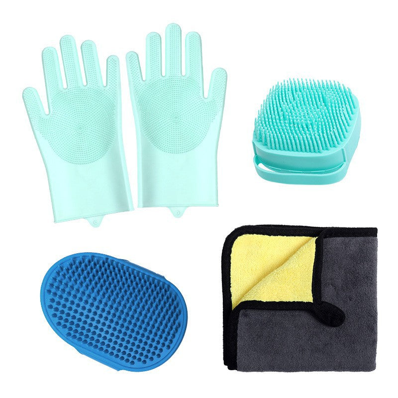 HKM-3682365 Silicone Pet Bathing Gloves Set for Dogs - 3 to 9 Pieces in Various Colors