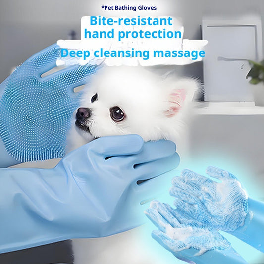 HKM-3682365 Silicone Pet Bathing Gloves Set for Dogs - 3 to 9 Pieces in Various Colors