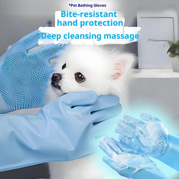 HKM-3682365 Silicone Pet Bathing Gloves Set for Dogs - 3 to 9 Pieces in Various Colors