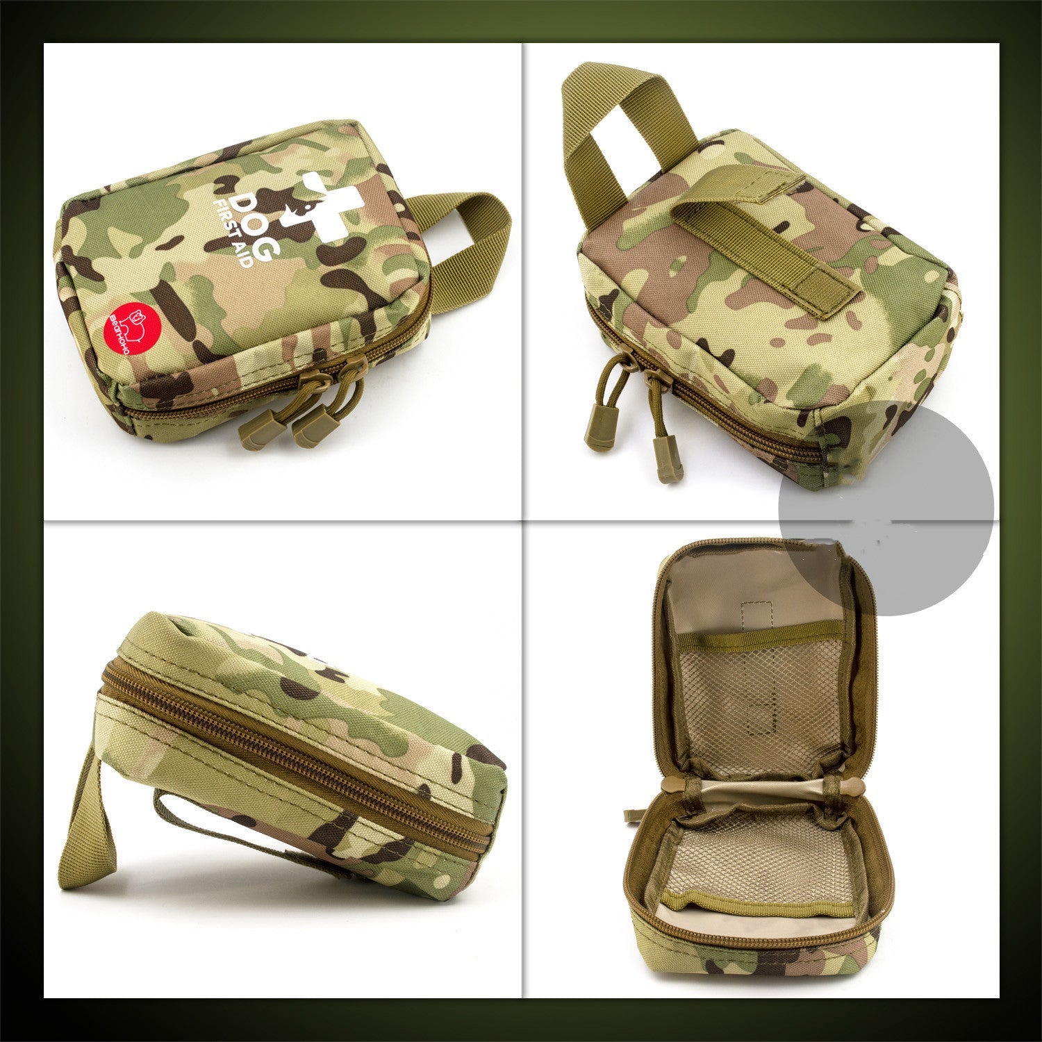 HKM-3683005 Outdoor Camouflage Dog First Aid Kit - 72 Essential Supplies for Emergency Care