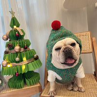 HKM-3684541 Warm Woolen Hooded Dog Vest for Autumn and Winter - Green - Sizes XS to XXL