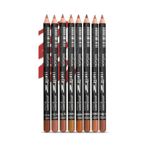 HKM-368531 Matte Finish Long-Lasting Wood Lip Liner - 24-Hour Water-Resistant Color