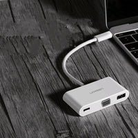HKM-368531 Type-C to VGA USB Splitter Hub with Charging Support, Compatible with MacBook and Microsoft Lumia 950XL