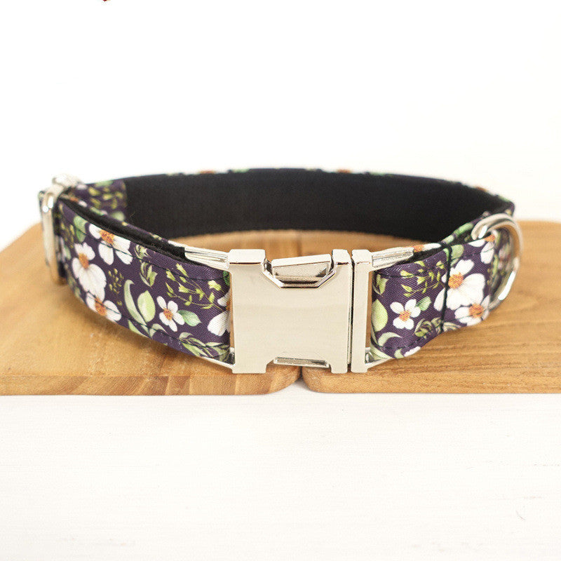 HKM-3686333 Stylish Polyester Dog Collar with Bow and Rope Set